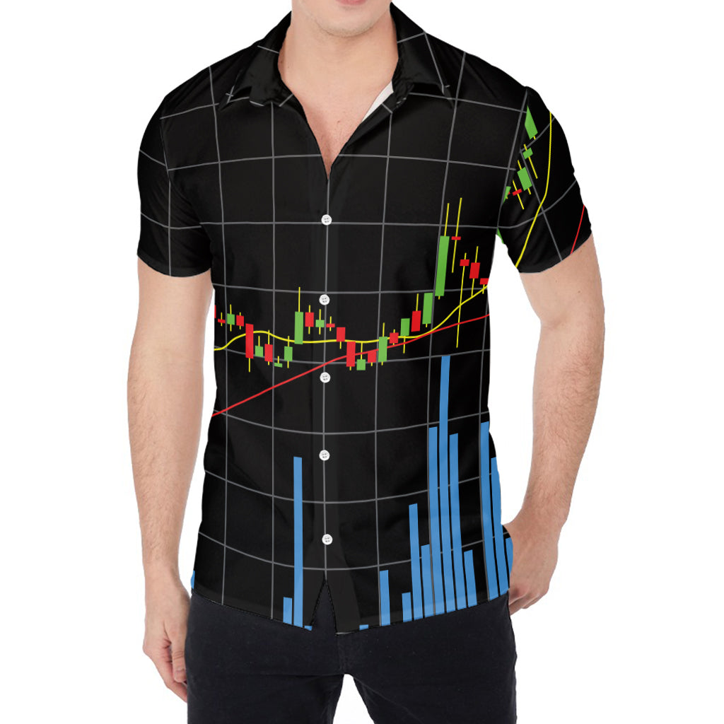 Candlestick Stock Graph Chart Print Men's Shirt