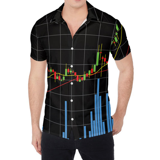 Candlestick Stock Graph Chart Print Men's Shirt