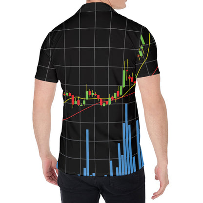 Candlestick Stock Graph Chart Print Men's Shirt