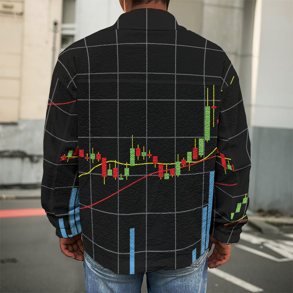 Candlestick Stock Graph Chart Print Men's Shirt Jacket