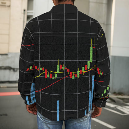 Candlestick Stock Graph Chart Print Men's Shirt Jacket