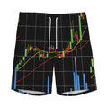 Candlestick Stock Graph Chart Print Men's Athletic Shorts