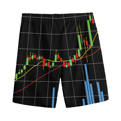Candlestick Stock Graph Chart Print Men's Sports Shorts