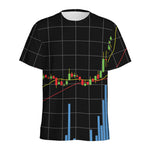 Candlestick Stock Graph Chart Print Men's Sports T-Shirt