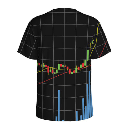 Candlestick Stock Graph Chart Print Men's Sports T-Shirt
