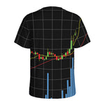 Candlestick Stock Graph Chart Print Men's Sports T-Shirt