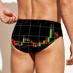 Candlestick Stock Graph Chart Print Men's Swim Briefs