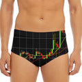 Candlestick Stock Graph Chart Print Men's Triangle Swim Briefs