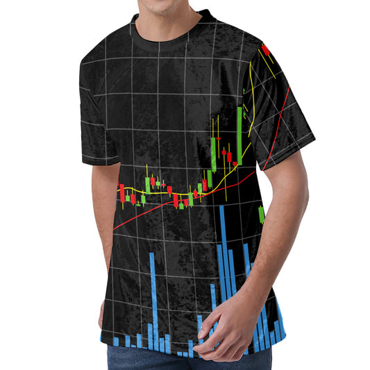 Candlestick Stock Graph Chart Print Men's Velvet T-Shirt