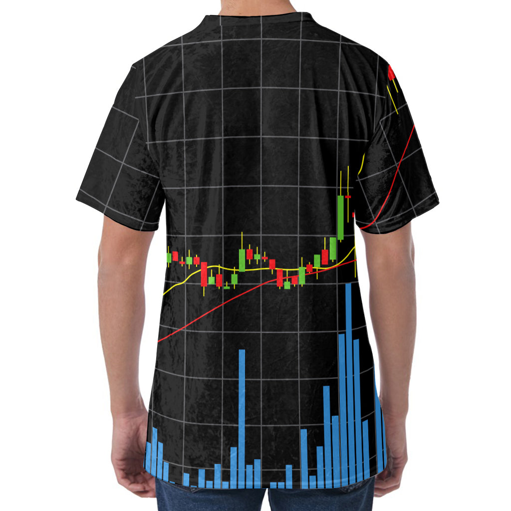 Candlestick Stock Graph Chart Print Men's Velvet T-Shirt