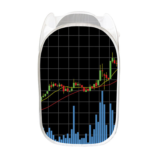 Candlestick Stock Graph Chart Print Mesh Laundry Hamper