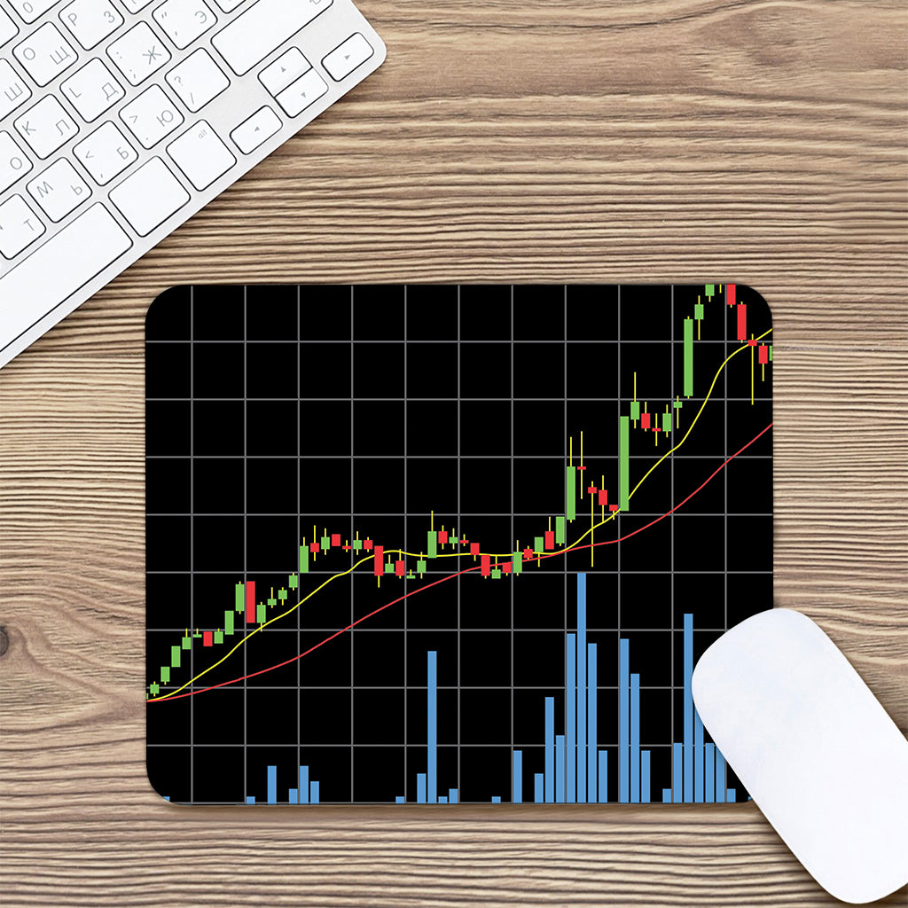 Candlestick Stock Graph Chart Print Mouse Pad
