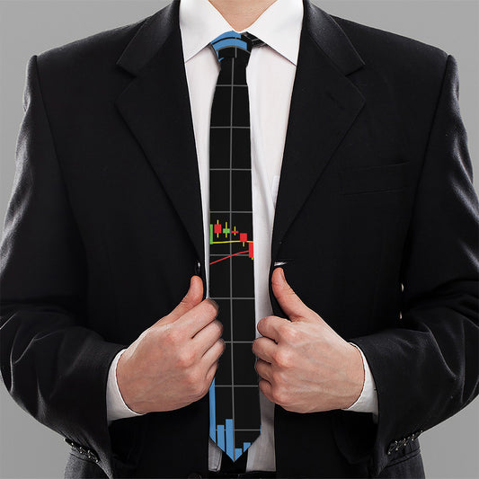 Candlestick Stock Graph Chart Print Necktie