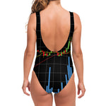 Candlestick Stock Graph Chart Print One Piece Swimsuit