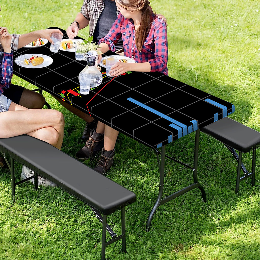 Candlestick Stock Graph Chart Print Picnic Table Cover