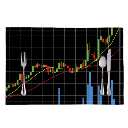 Candlestick Stock Graph Chart Print Placemat