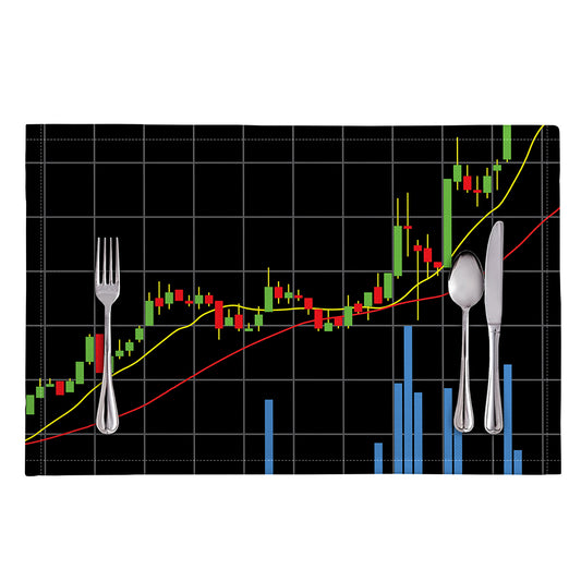 Candlestick Stock Graph Chart Print Placemat