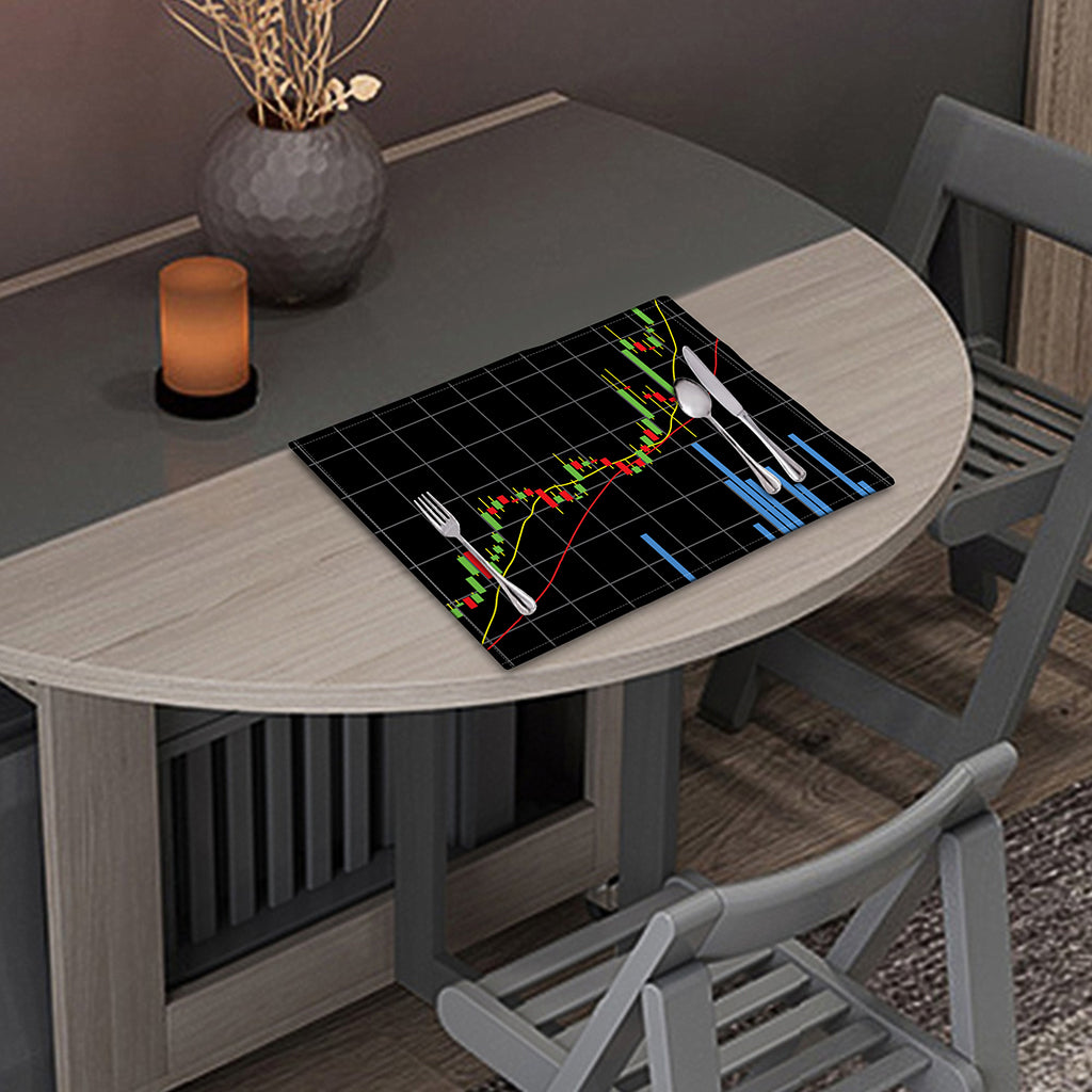 Candlestick Stock Graph Chart Print Placemat