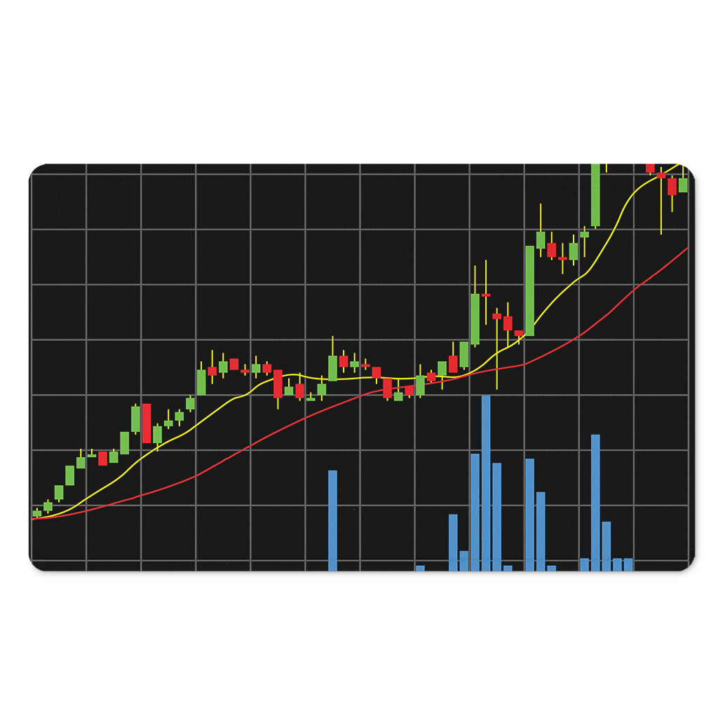 Candlestick Stock Graph Chart Print Polyester Doormat