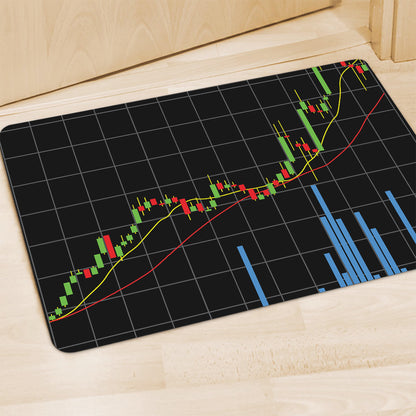 Candlestick Stock Graph Chart Print Polyester Doormat