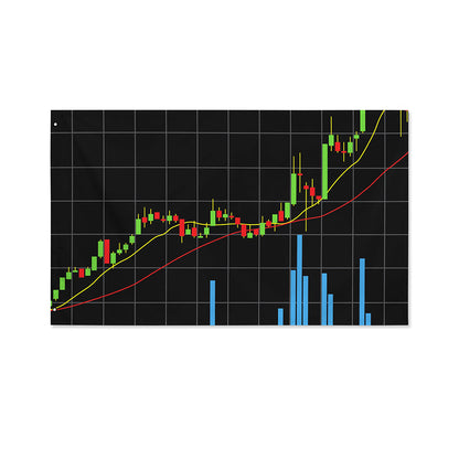 Candlestick Stock Graph Chart Print Polyester Flag