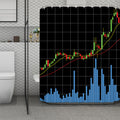 Candlestick Stock Graph Chart Print Polyester Shower Curtain