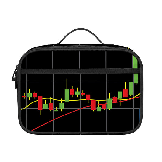 Candlestick Stock Graph Chart Print Portable Lunch Bag