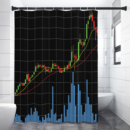 Candlestick Stock Graph Chart Print Premium Shower Curtain