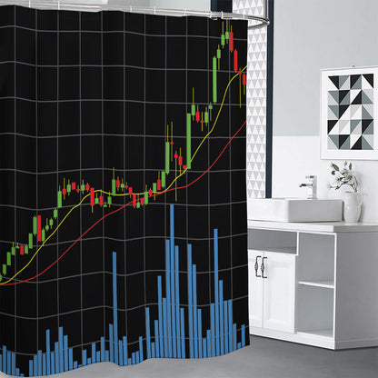 Candlestick Stock Graph Chart Print Premium Shower Curtain