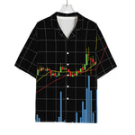 Candlestick Stock Graph Chart Print Rayon Hawaiian Shirt