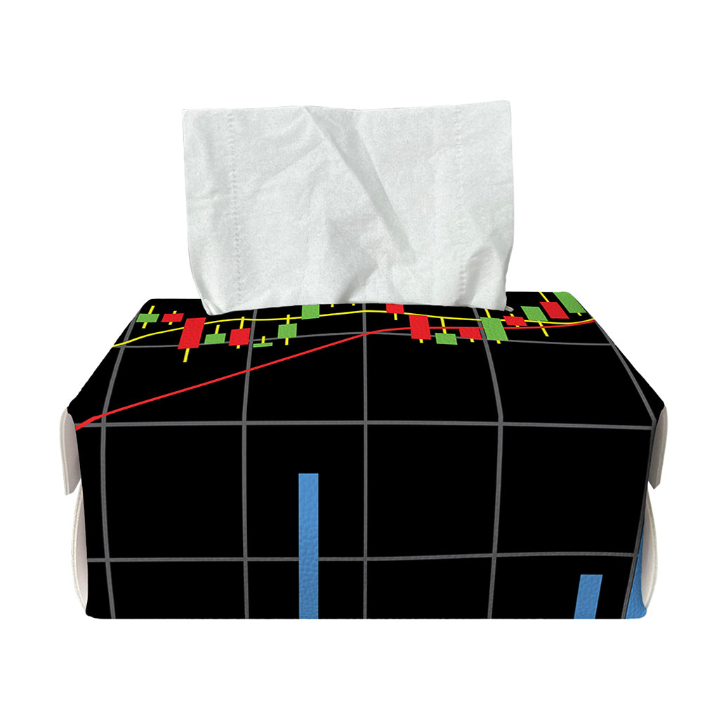 Candlestick Stock Graph Chart Print Rectangle Tissue Box Cover