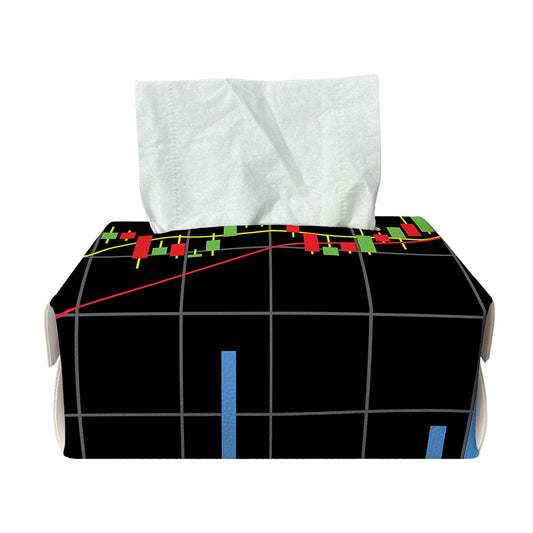 Candlestick Stock Graph Chart Print Rectangle Tissue Box Cover