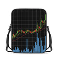 Candlestick Stock Graph Chart Print Rectangular Crossbody Bag