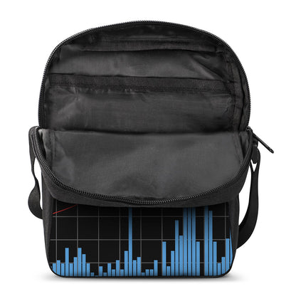 Candlestick Stock Graph Chart Print Rectangular Crossbody Bag