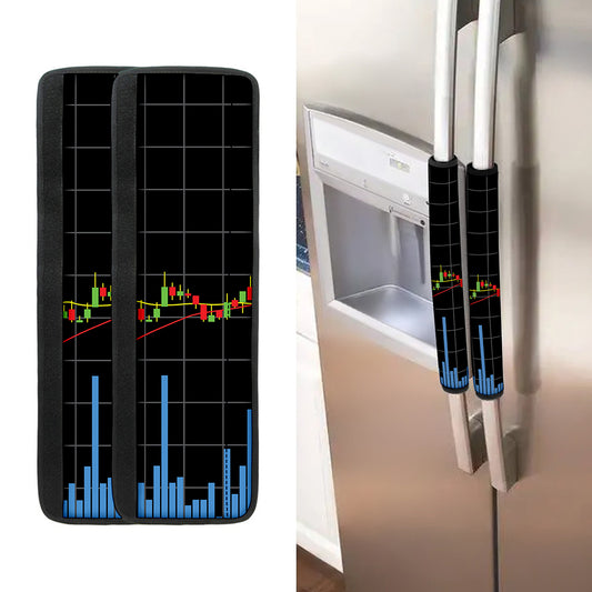 Candlestick Stock Graph Chart Print Refrigerator Handle Covers