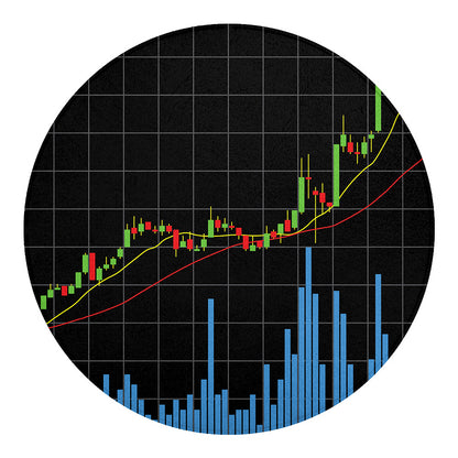 Candlestick Stock Graph Chart Print Round Blanket
