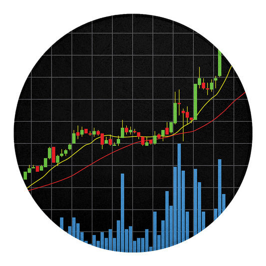 Candlestick Stock Graph Chart Print Round Blanket