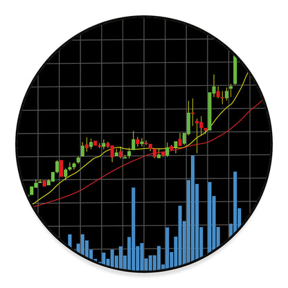 Candlestick Stock Graph Chart Print Round Floor Mat