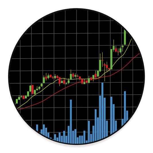 Candlestick Stock Graph Chart Print Round Floor Mat