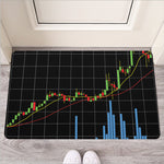 Candlestick Stock Graph Chart Print Rubber Doormat