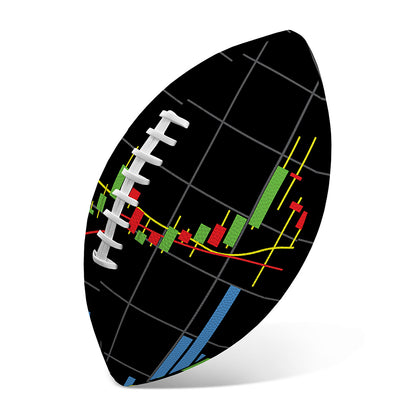 Candlestick Stock Graph Chart Print Rugby Ball
