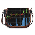 Candlestick Stock Graph Chart Print Saddle Bag