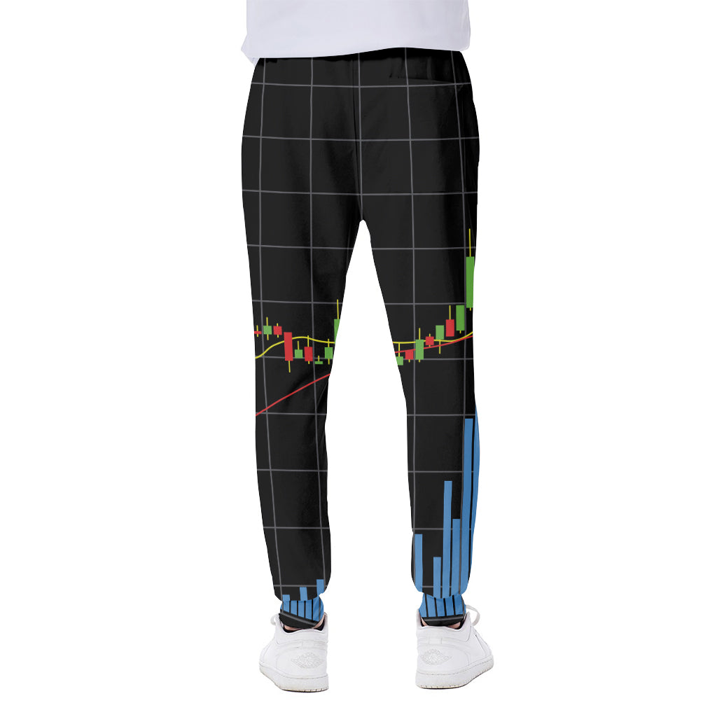 Candlestick Stock Graph Chart Print Scuba Joggers