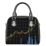 Candlestick Stock Graph Chart Print Shoulder Handbag