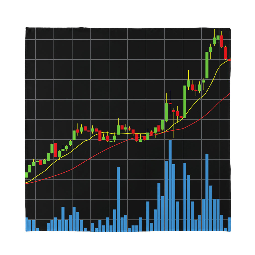 Candlestick Stock Graph Chart Print Silk Bandana