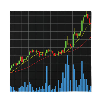 Candlestick Stock Graph Chart Print Silk Bandana