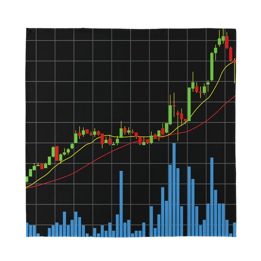 Candlestick Stock Graph Chart Print Silk Bandana