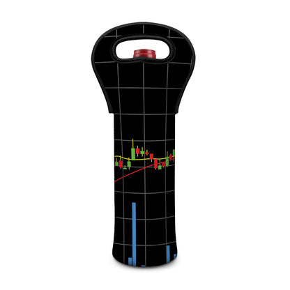 Candlestick Stock Graph Chart Print Single Neoprene Wine Tote