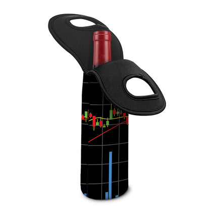 Candlestick Stock Graph Chart Print Single Neoprene Wine Tote