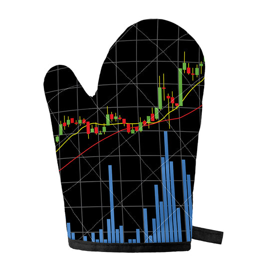 Candlestick Stock Graph Chart Print Single Oven Mitt